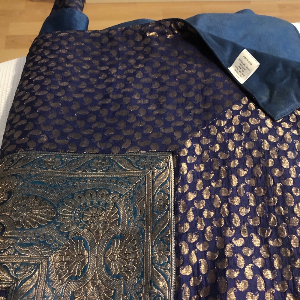 Elegant Blue and Gold Tapestry